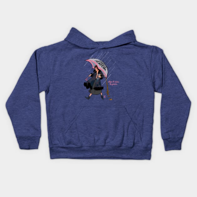 When It Rains Kids Hoodie by parkinart